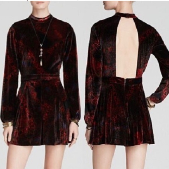 NWT Free People Onyx Velvet Open Back Romper 6 - Picture 3 of 10